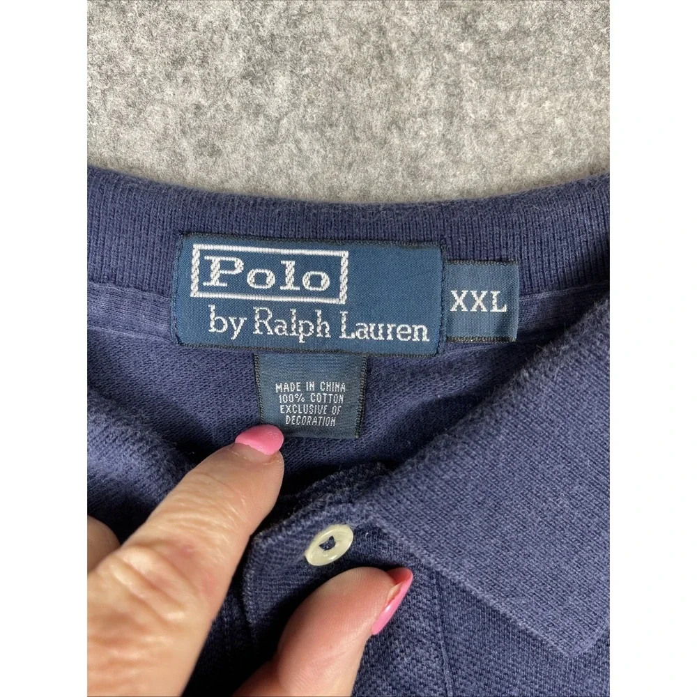 Polo‎ Ralph Lauren US Open 2009 Shirt Men XXL Blue Big Pony Patch Tennis